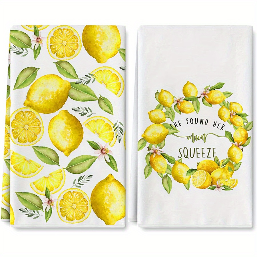 Home Cooking Cookbook - 2 Buah, Handuk Dapur Lemon Wreath,