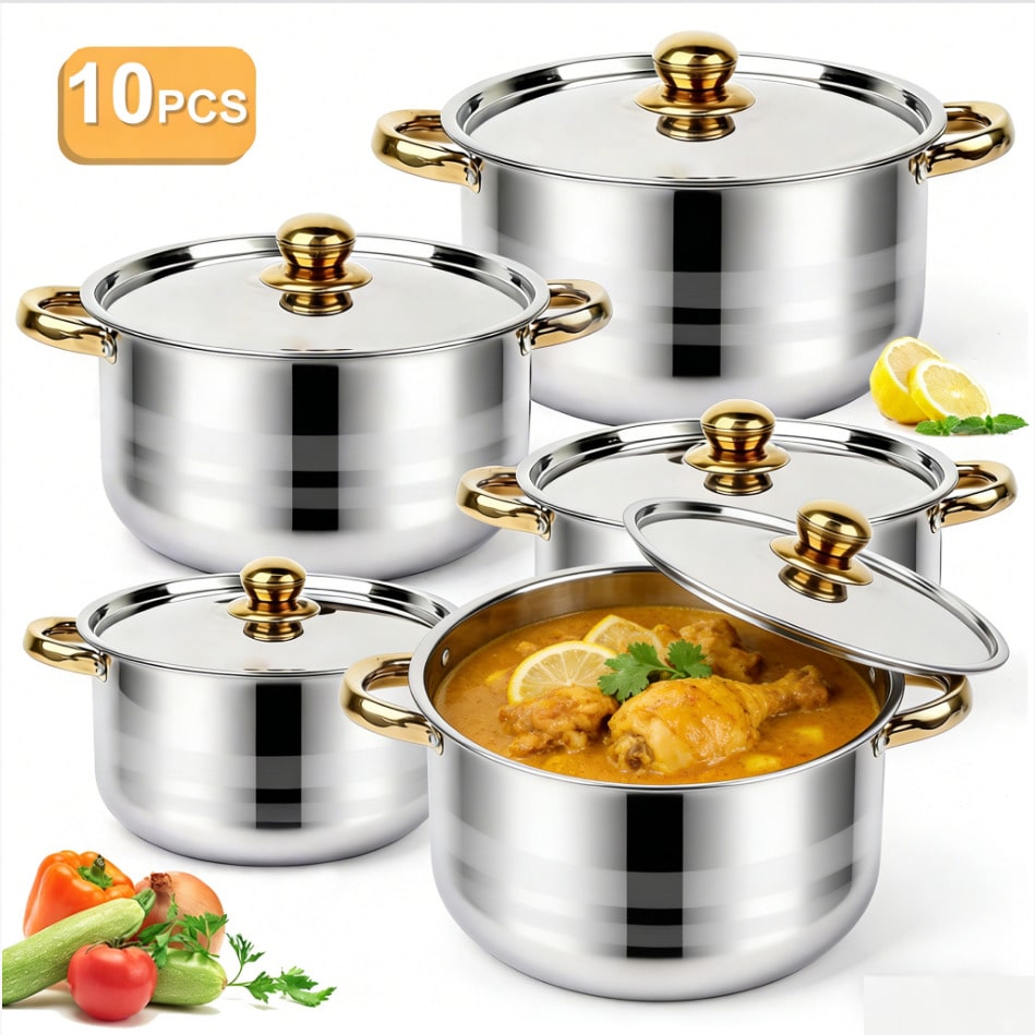 Home Cooking Cookbook - Set Panci Stainless Steel Modern Mewah,